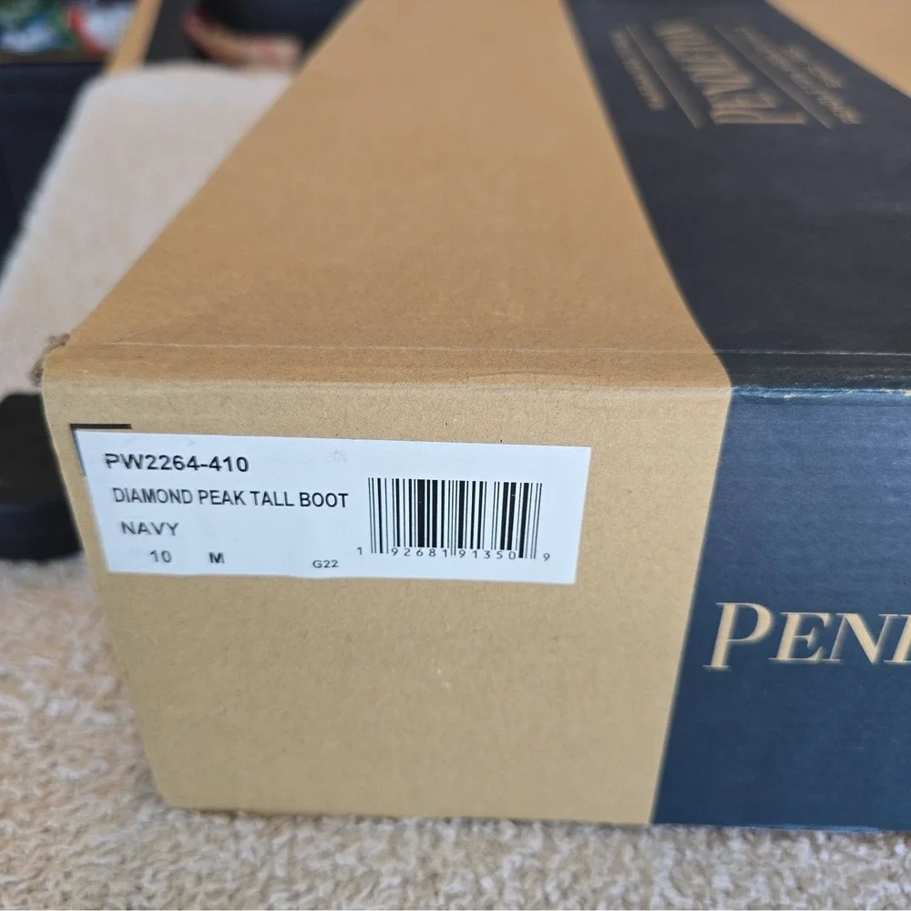 Pendleton Women's Diamond Peak Tall Navy Rain Boots Size 10 NIB Southwest Design